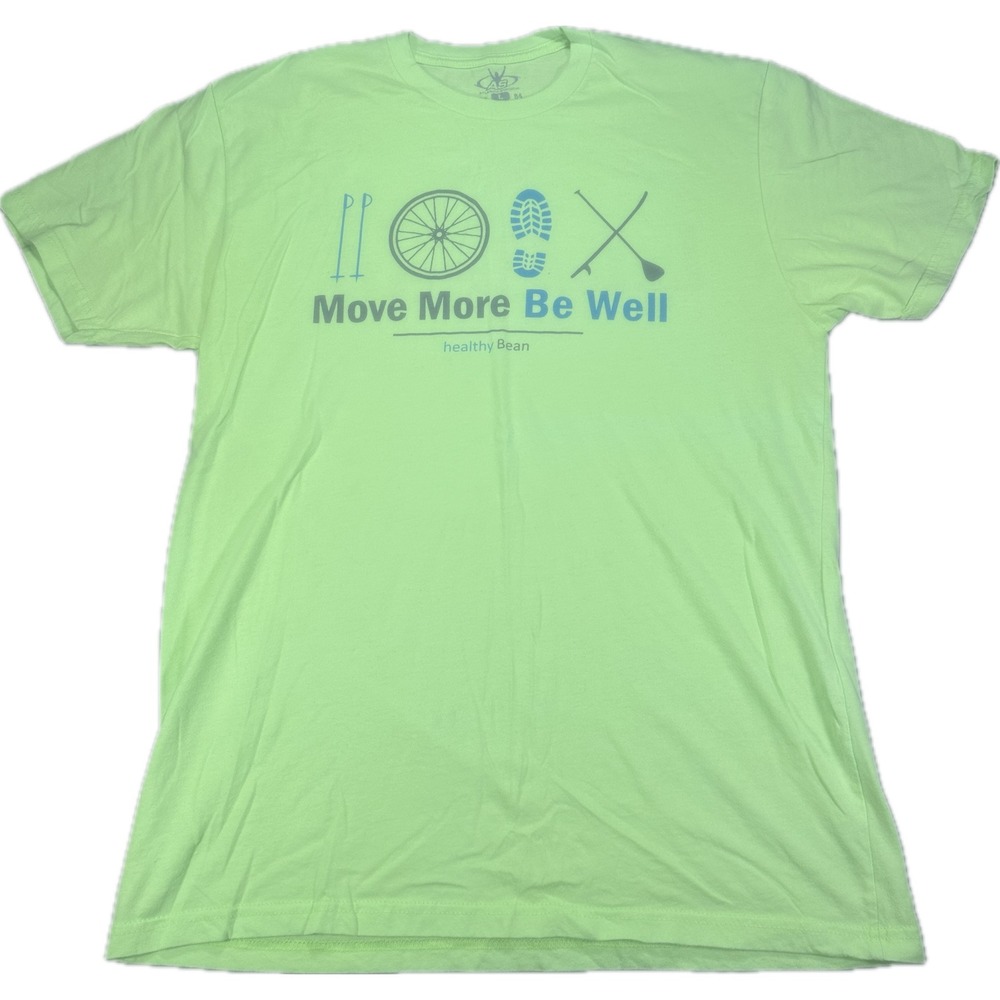 Atlantic Sportswear Mens Solid T-Shirt Large Neon Lime Green Short Sleeve Tee